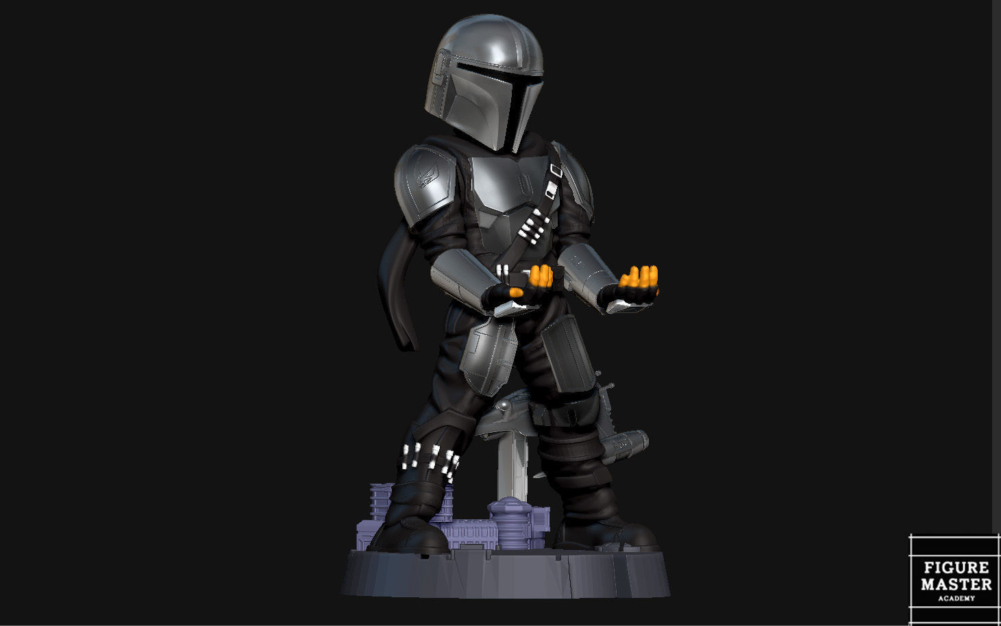 MANDALORIAN BESKAR PS5 PS4 CONTROLLER HOLDER STARWARS DISNEY 3D print model_3