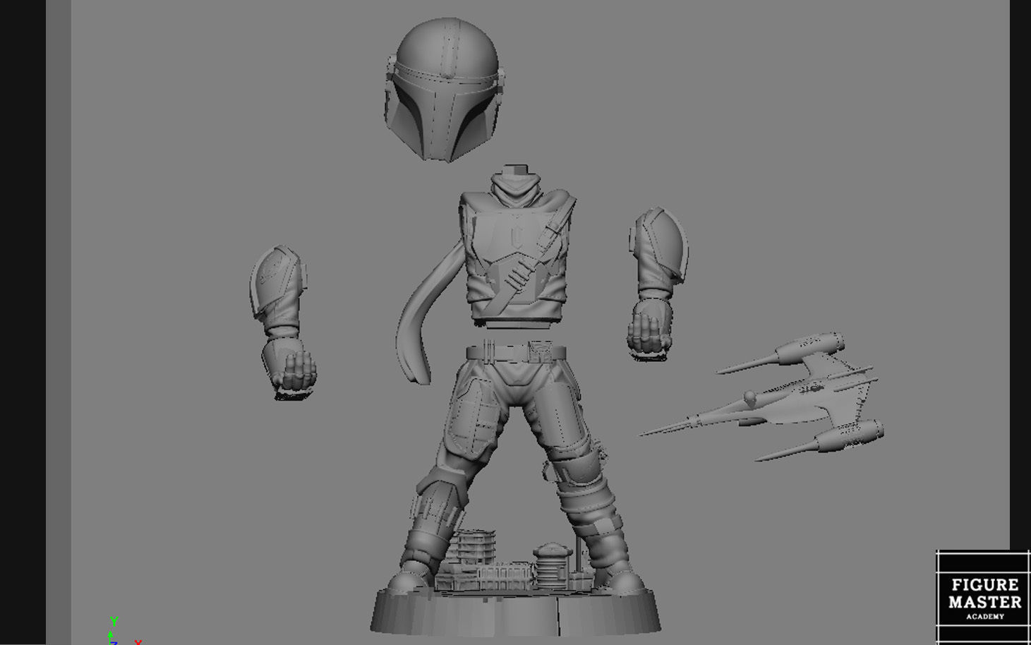 MANDALORIAN BESKAR PS5 PS4 CONTROLLER HOLDER STARWARS DISNEY 3D print model_9