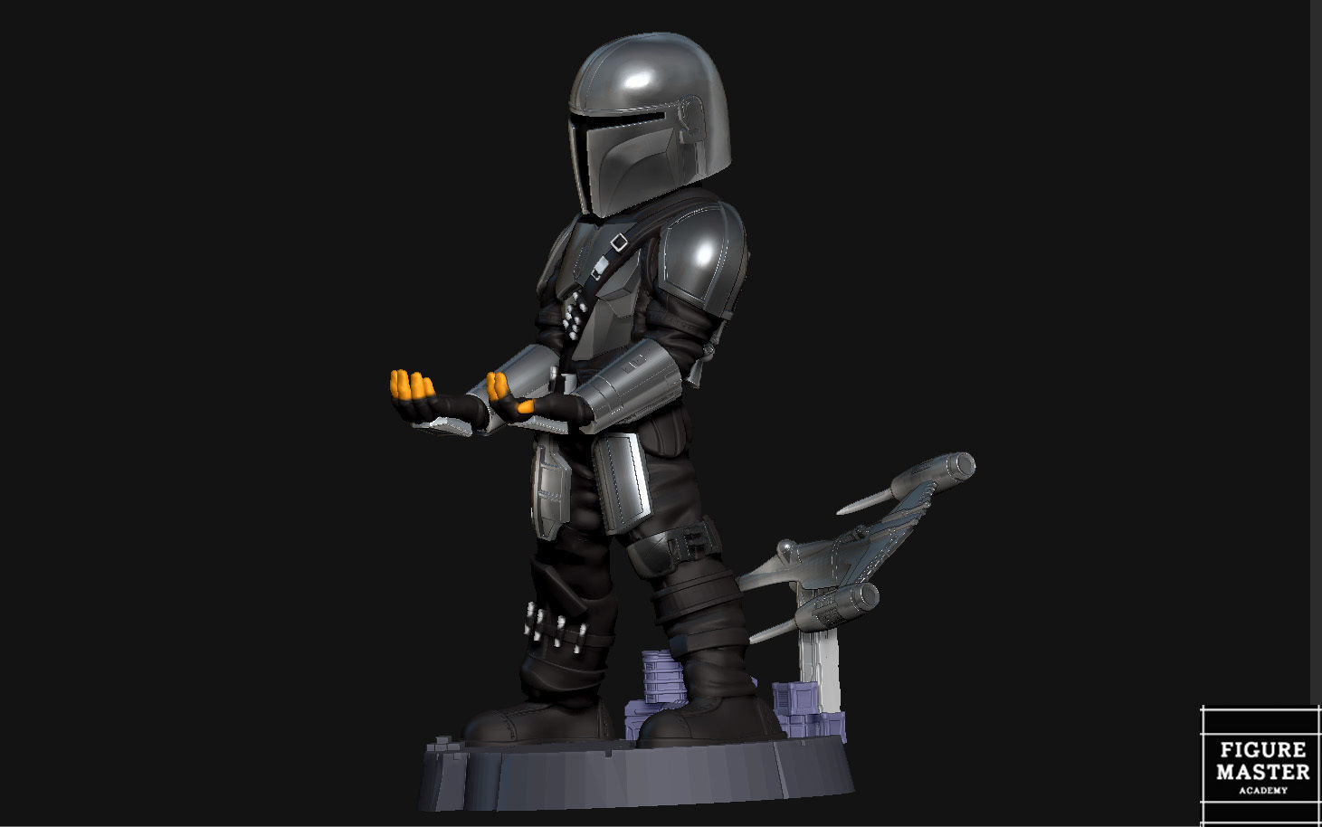 MANDALORIAN BESKAR PS5 PS4 CONTROLLER HOLDER STARWARS DISNEY 3D print model_4