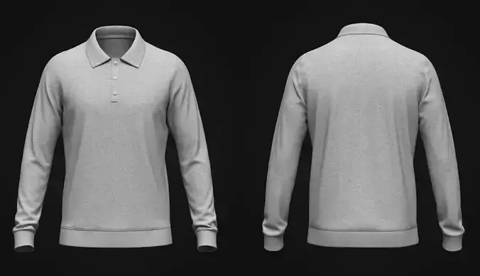 Ribbed Full Sleeve Polo