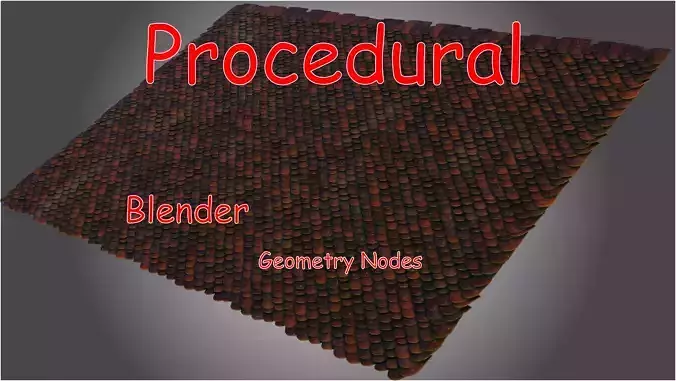 Procedural roof tiles Geometry nodes 3D model