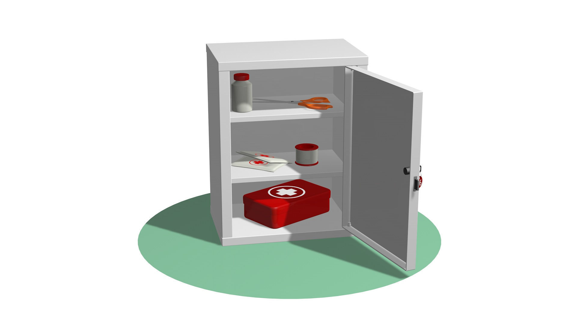 Medical set first aid kit 3D model_5