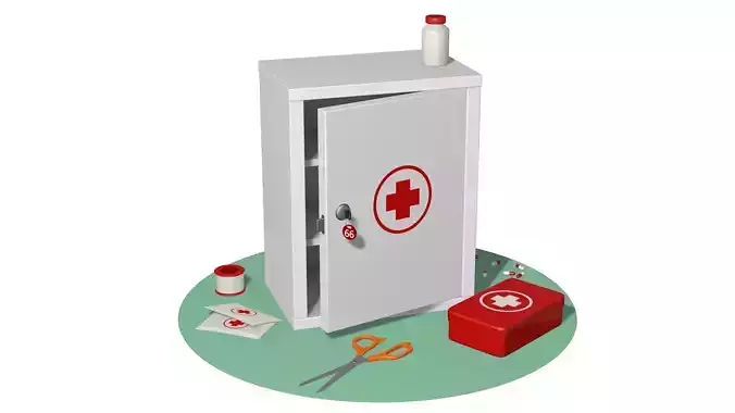 Medical set first aid kit 3D model