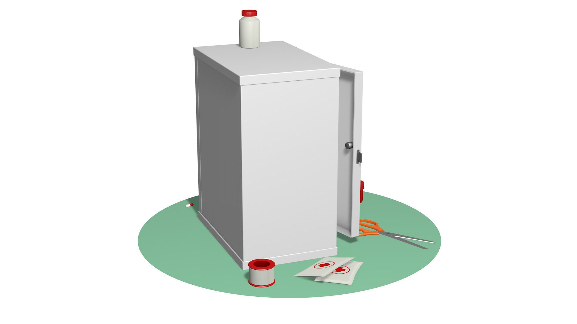 Medical set first aid kit 3D model_3