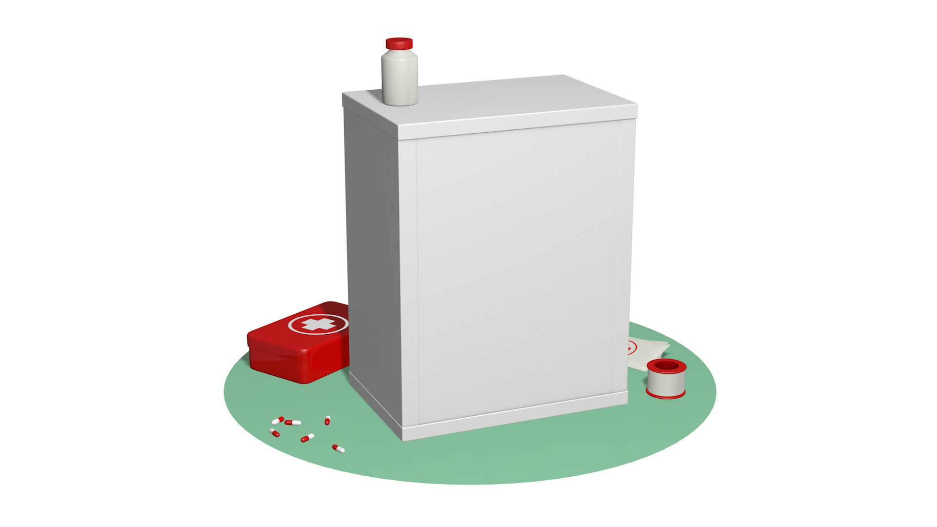 Medical set first aid kit 3D model_2