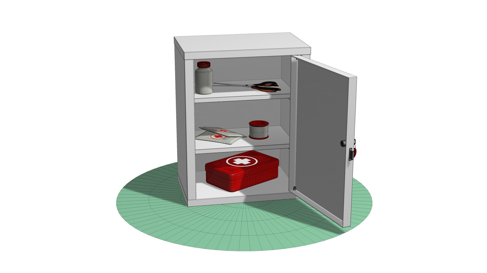 Medical set first aid kit 3D model_6