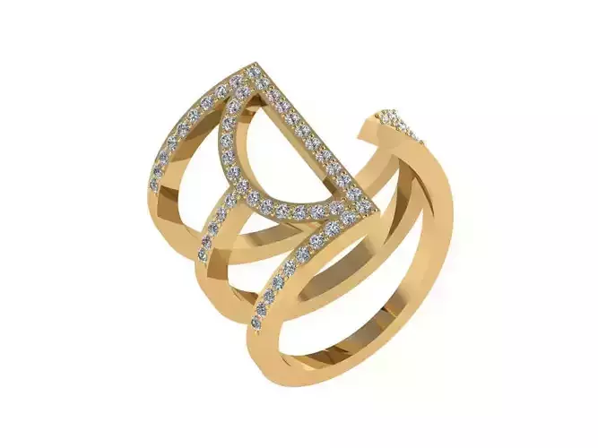 Ring013 gold ring with diamonds