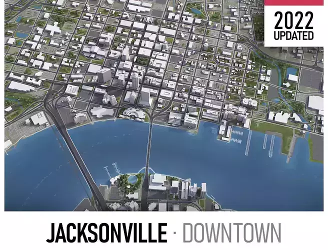 Jacksonville Low-poly 3D model