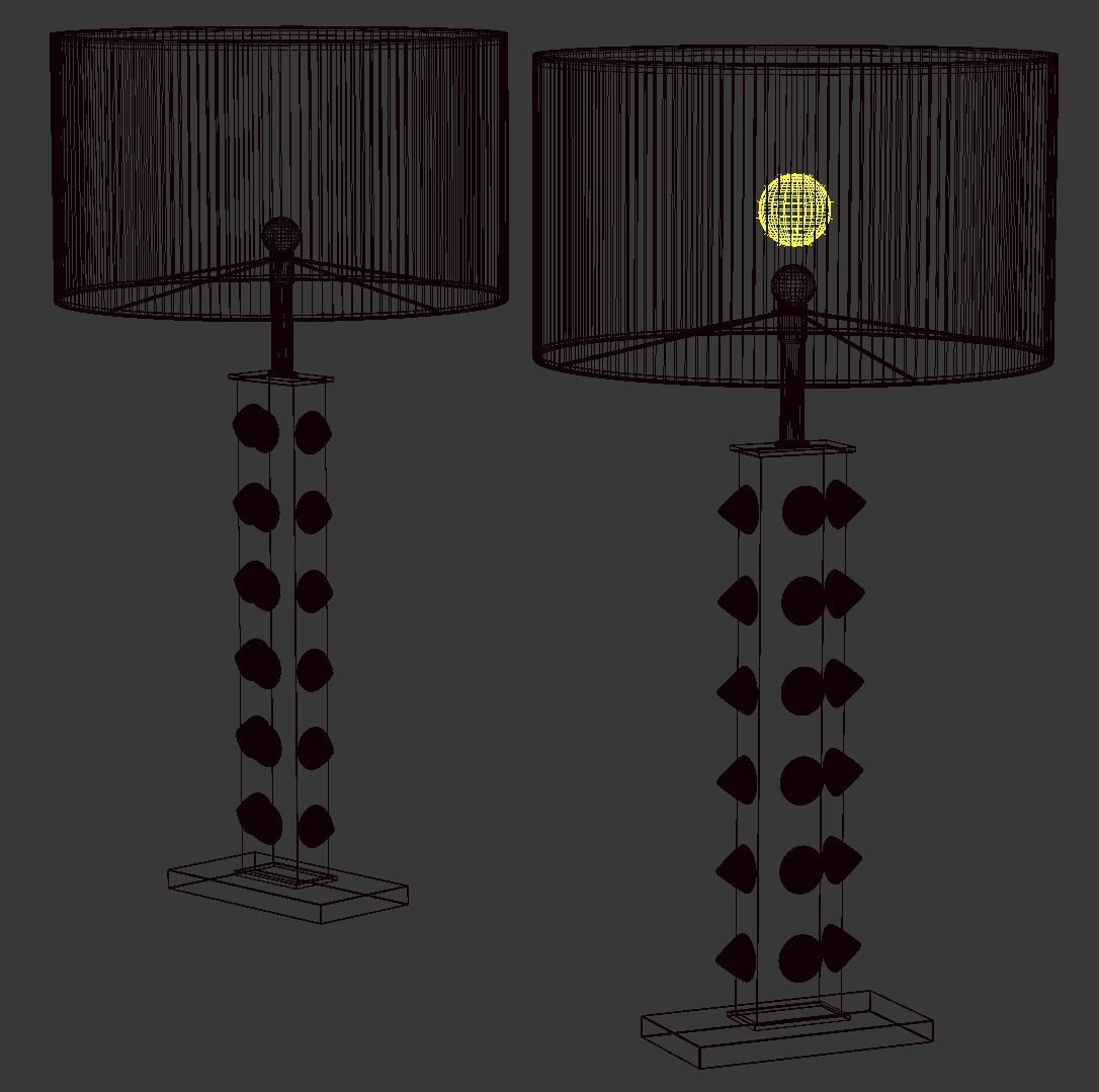 Pair of table Lamp by LA Studio  3D model_1