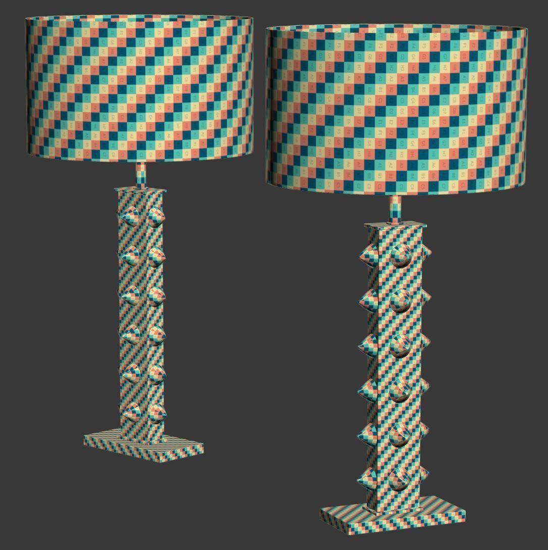 Pair of table Lamp by LA Studio  3D model_3