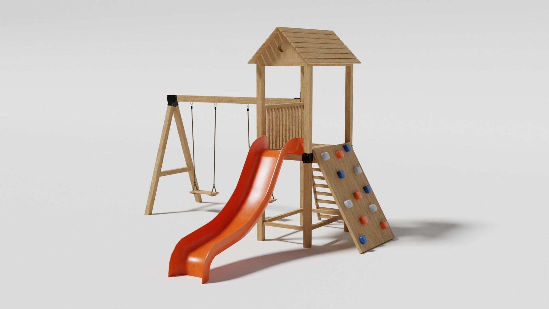 Playground Slide-Swing Low-poly 3D model_2