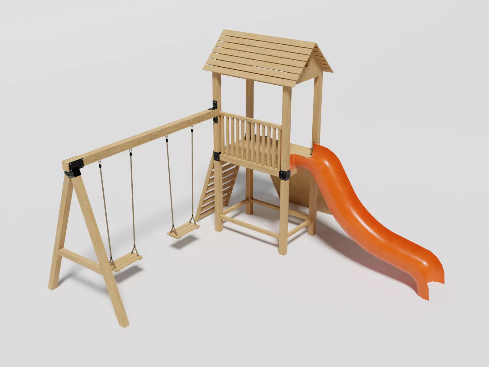 Playground Slide-Swing Low-poly 3D model_0