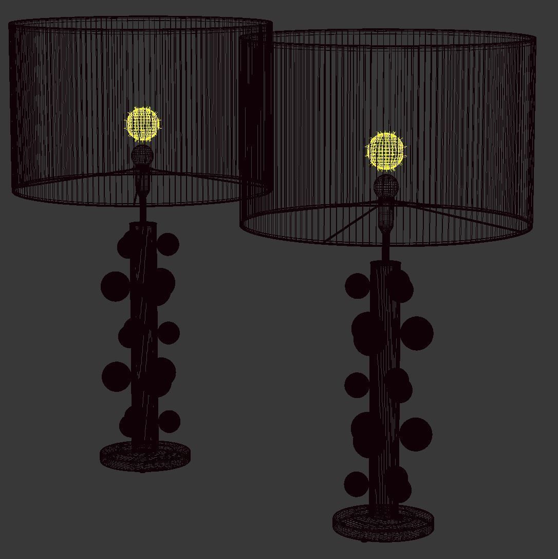 Pair of table Lamp by LA Studio  3D model_4
