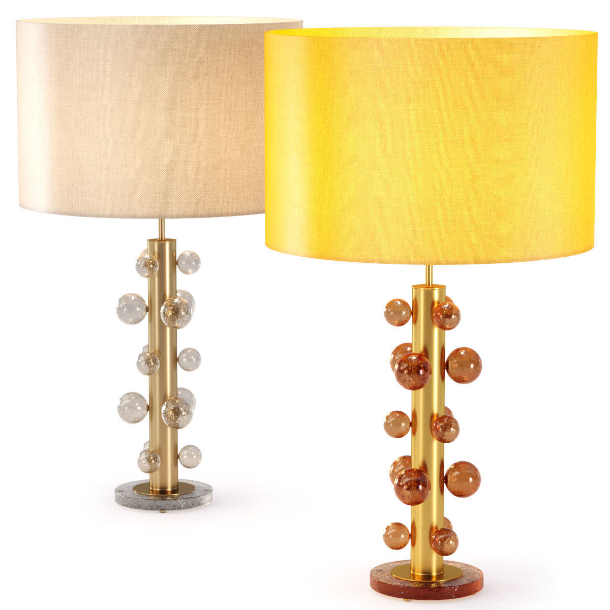 Pair of table Lamp by LA Studio  3D model_2