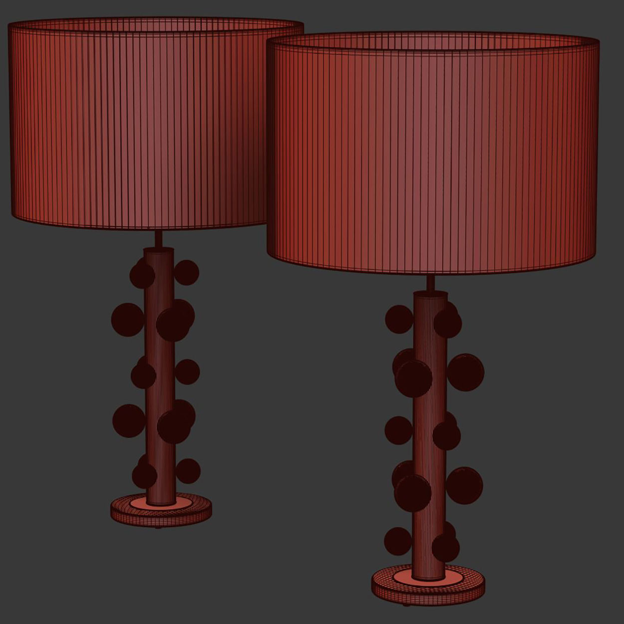 Pair of table Lamp by LA Studio  3D model_3
