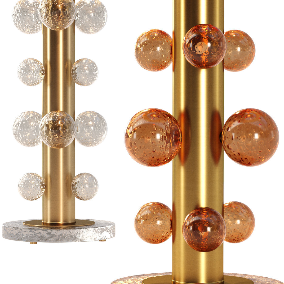 Pair of table Lamp by LA Studio  3D model_1