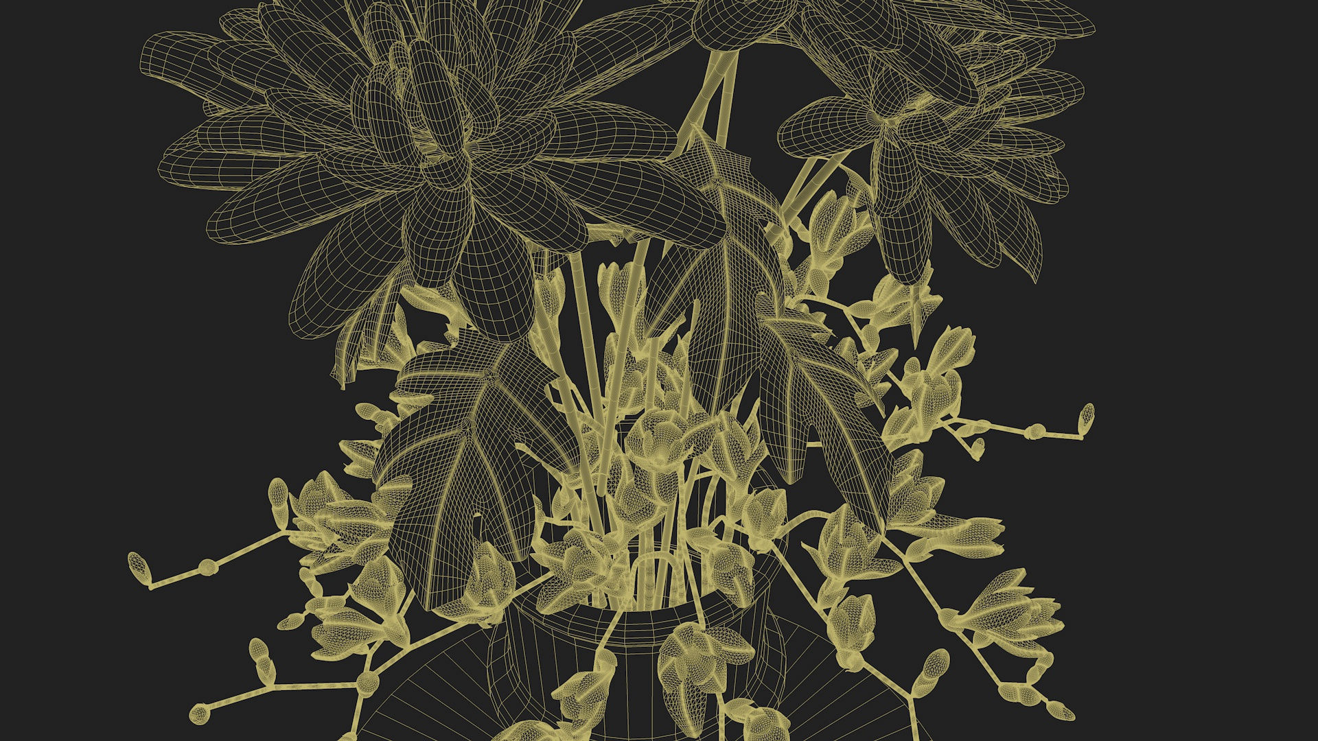 Flowers in a vase 3D model_7