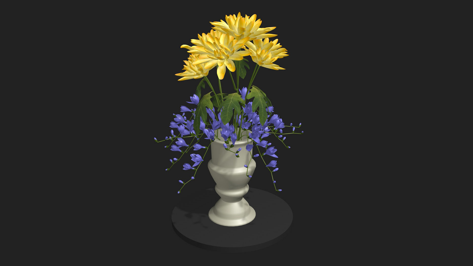 Flowers in a vase 3D model_2