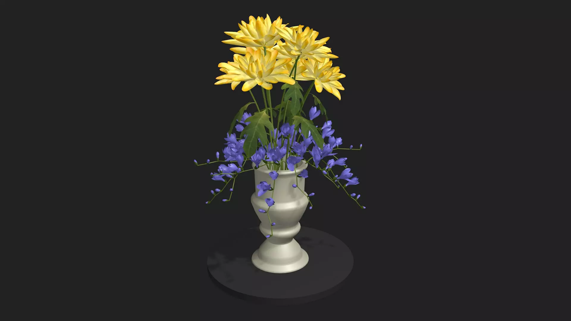 Flowers in a vase 3D model_0