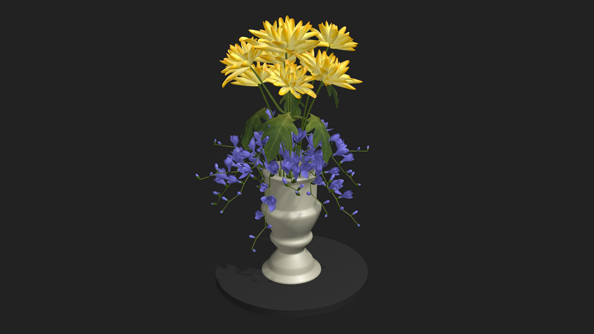 Flowers in a vase 3D model_1
