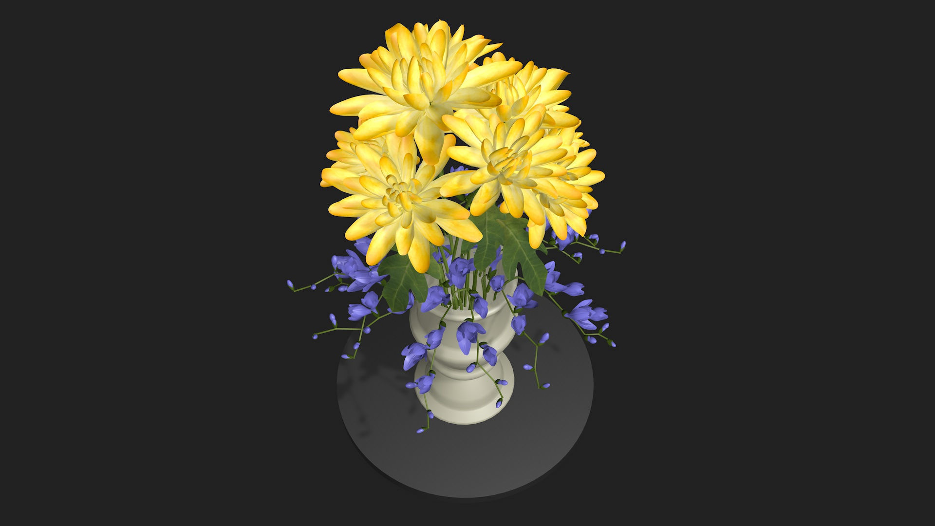 Flowers in a vase 3D model_3