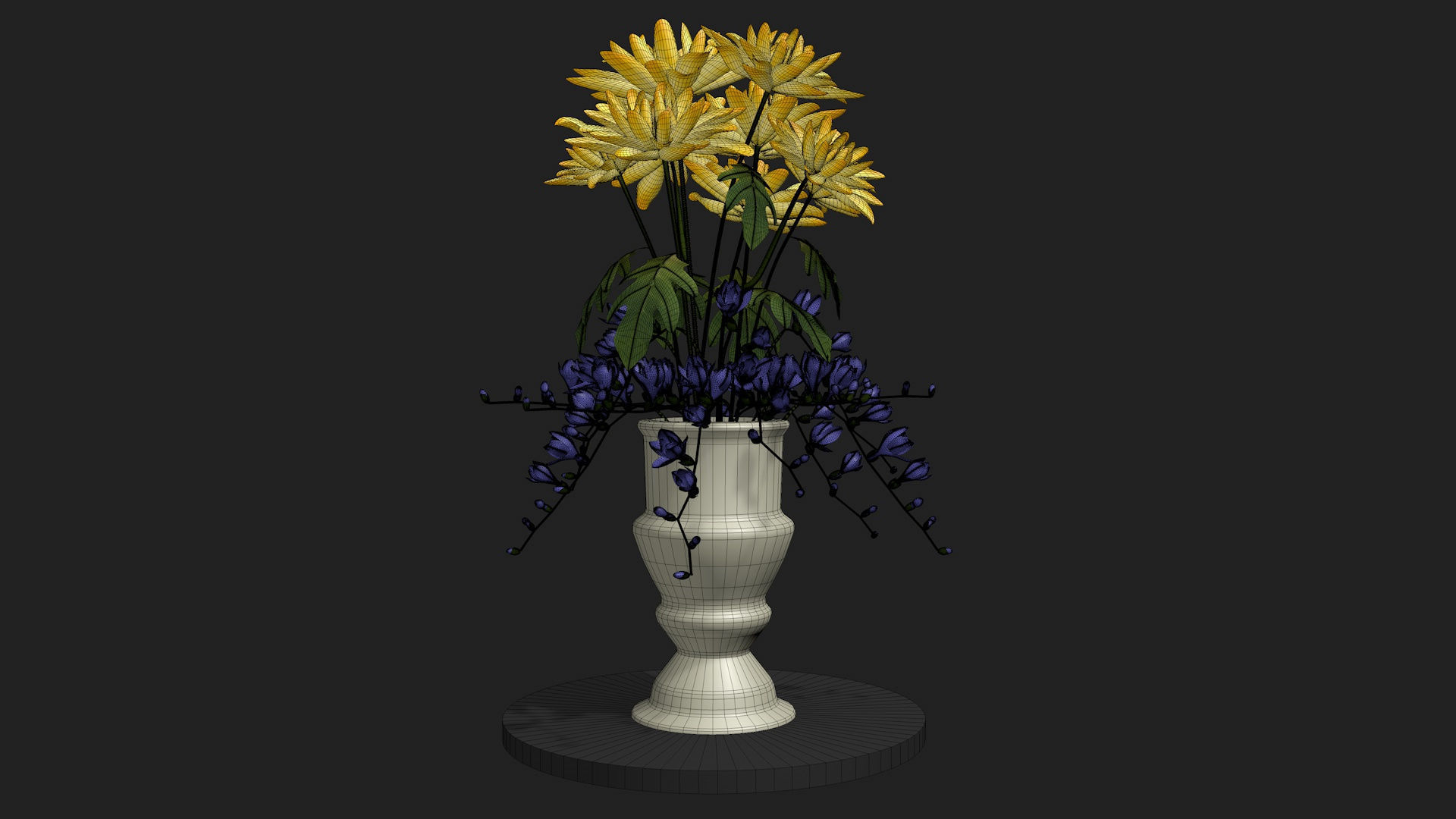 Flowers in a vase 3D model_6