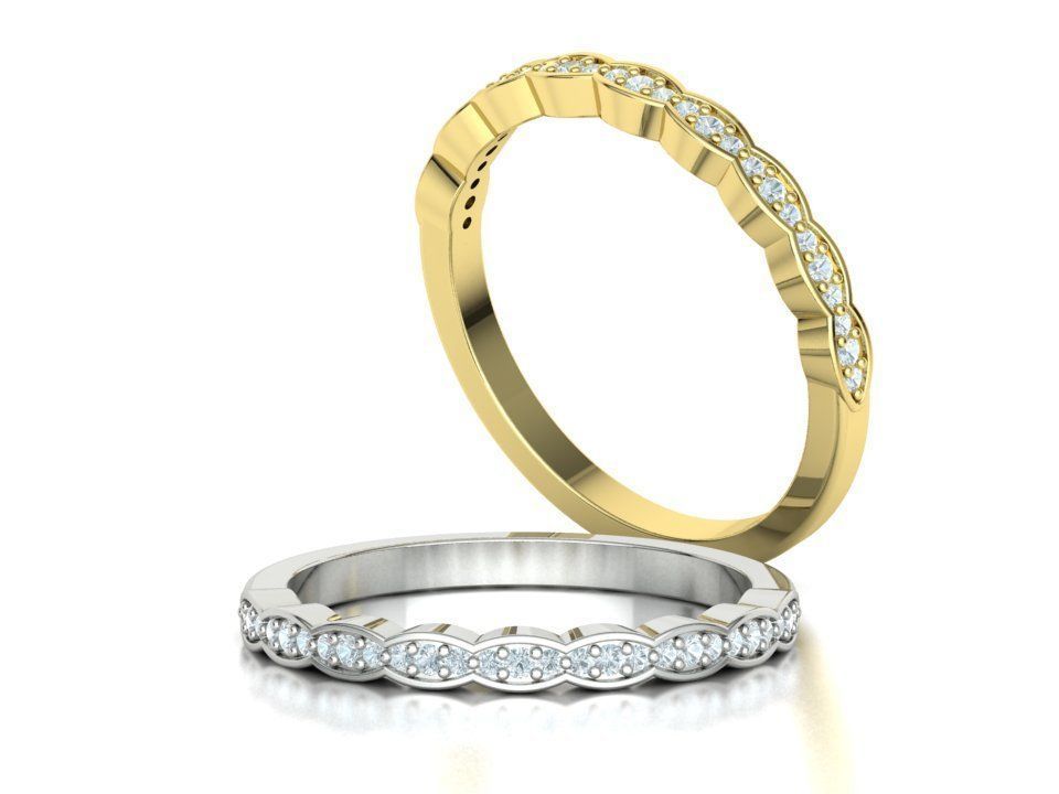 Vintage Wedding Band Eternity Diamond Ring 3dmodel 3D print model_5