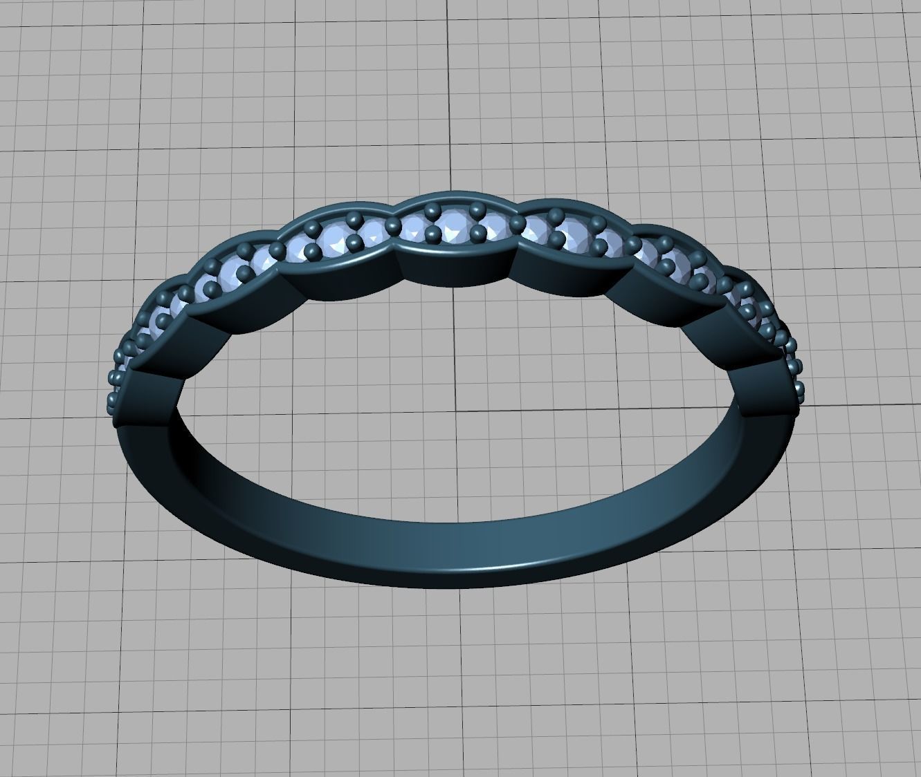 Vintage Wedding Band Eternity Diamond Ring 3dmodel 3D print model_30