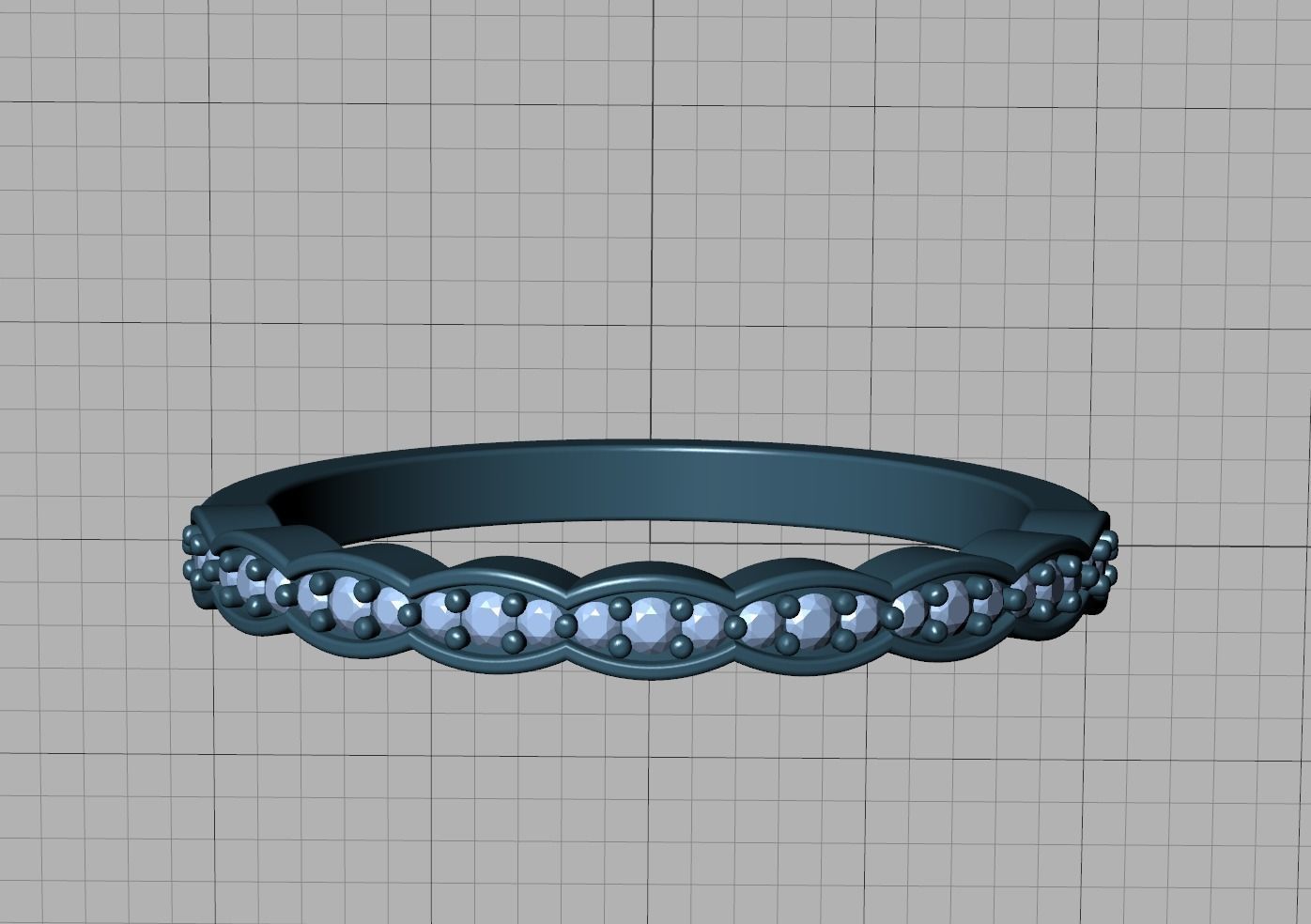 Vintage Wedding Band Eternity Diamond Ring 3dmodel 3D print model_31