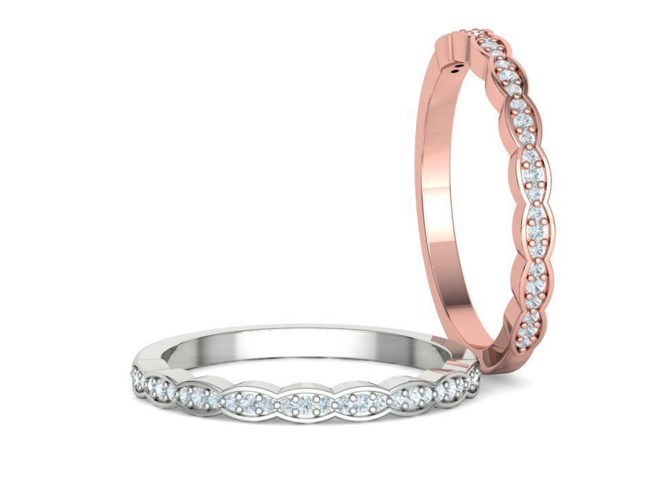 Vintage Wedding Band Eternity Diamond Ring 3dmodel 3D print model_6