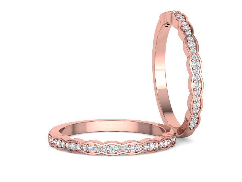 Vintage Wedding Band Eternity Diamond Ring 3dmodel 3D print model_8