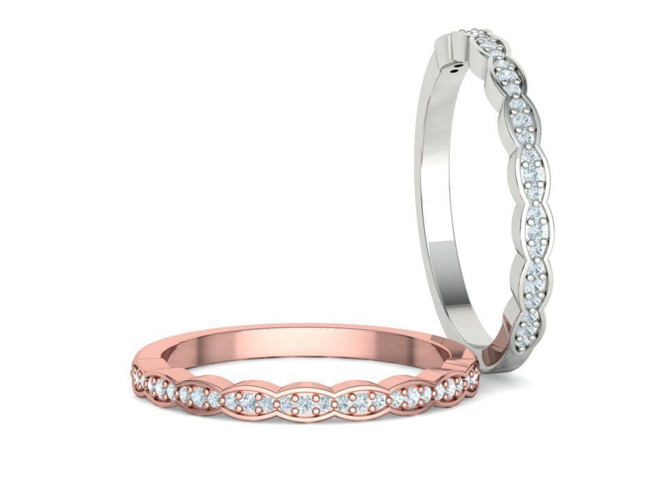 Vintage Wedding Band Eternity Diamond Ring 3dmodel 3D print model_7