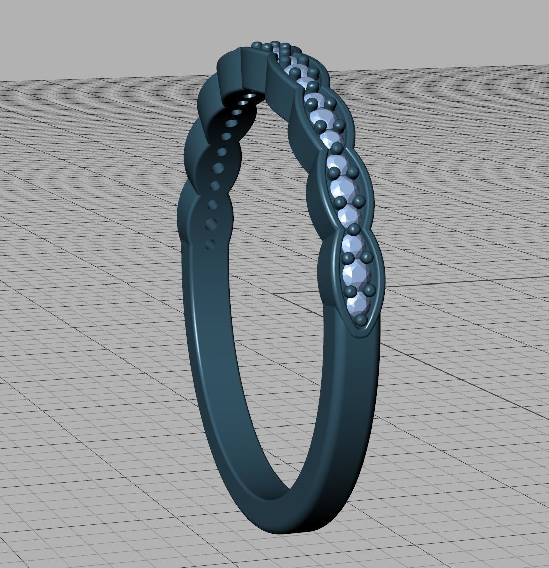 Vintage Wedding Band Eternity Diamond Ring 3dmodel 3D print model_32