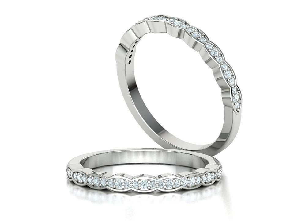 Vintage Wedding Band Eternity Diamond Ring 3dmodel 3D print model_3