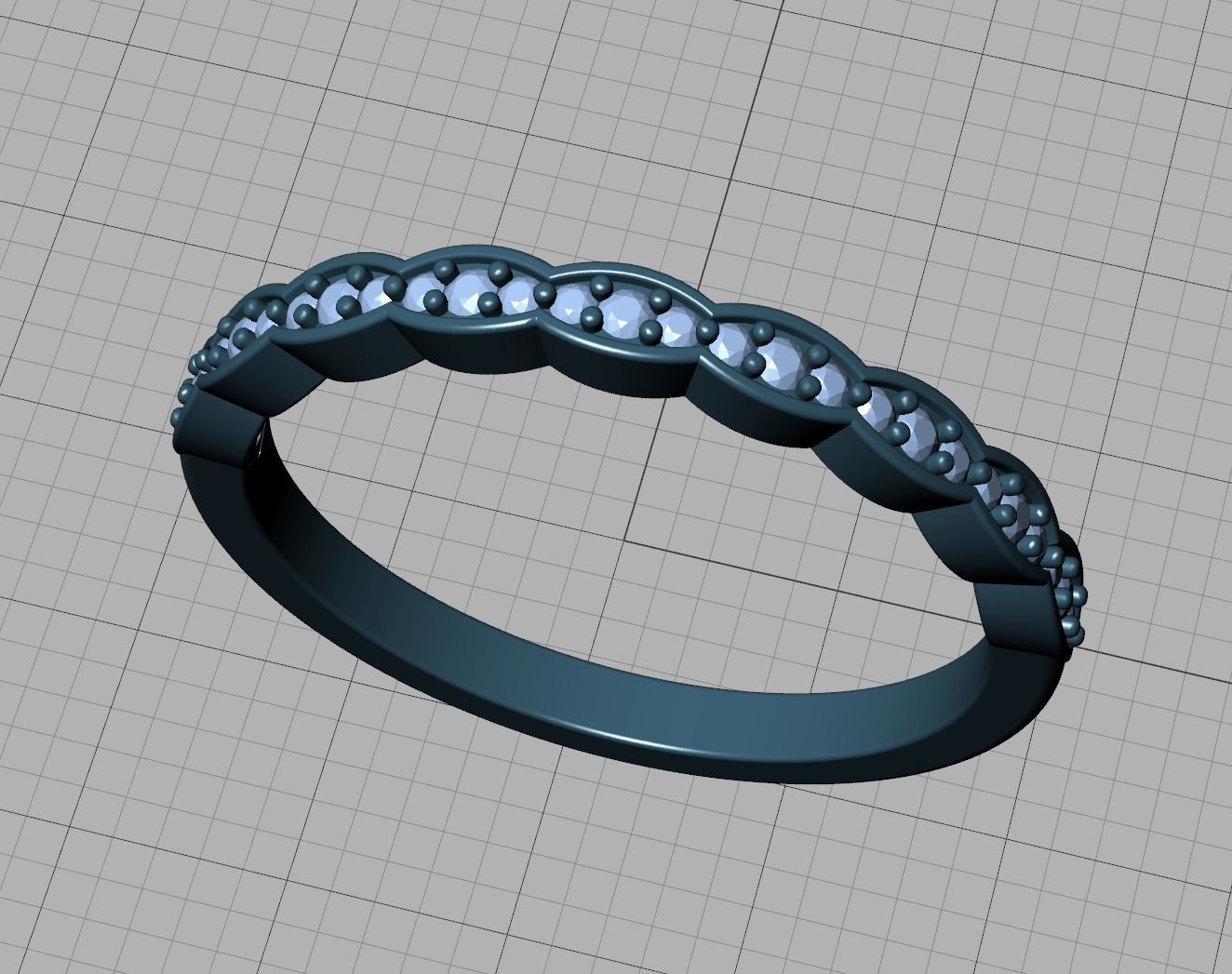 Vintage Wedding Band Eternity Diamond Ring 3dmodel 3D print model_28