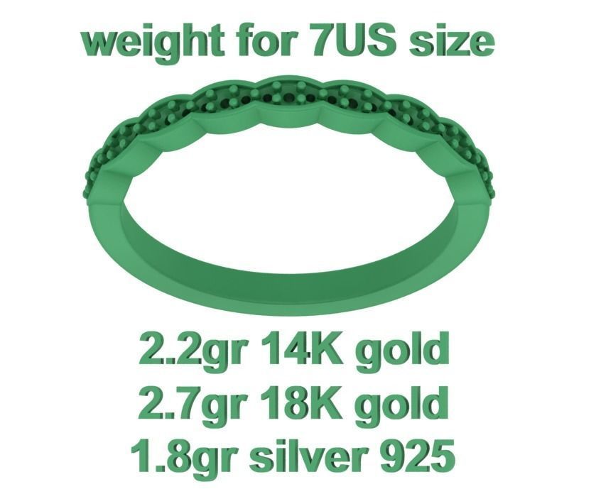 Vintage Wedding Band Eternity Diamond Ring 3dmodel 3D print model_17