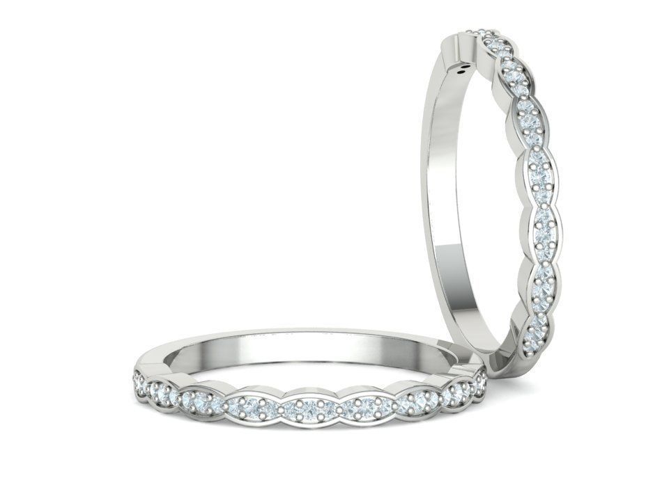 Vintage Wedding Band Eternity Diamond Ring 3dmodel 3D print model_10