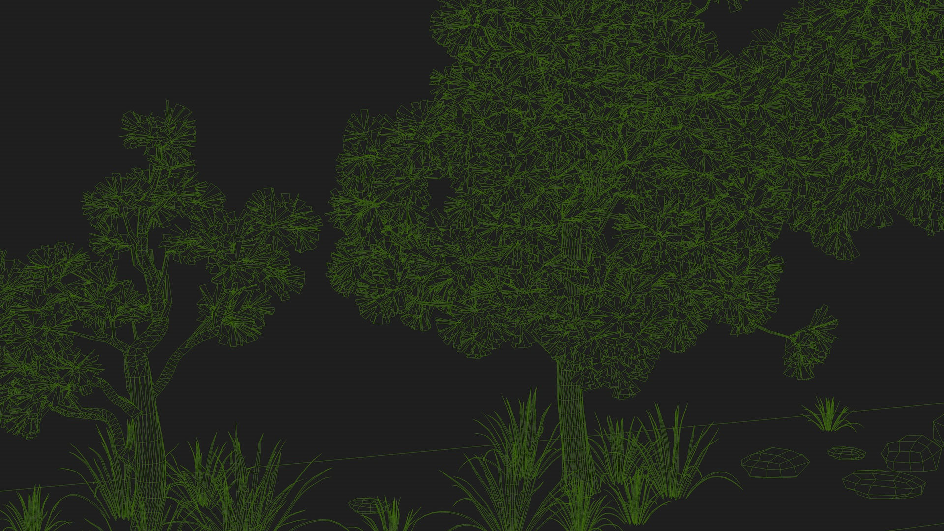 Five trees set R4 3D model_8