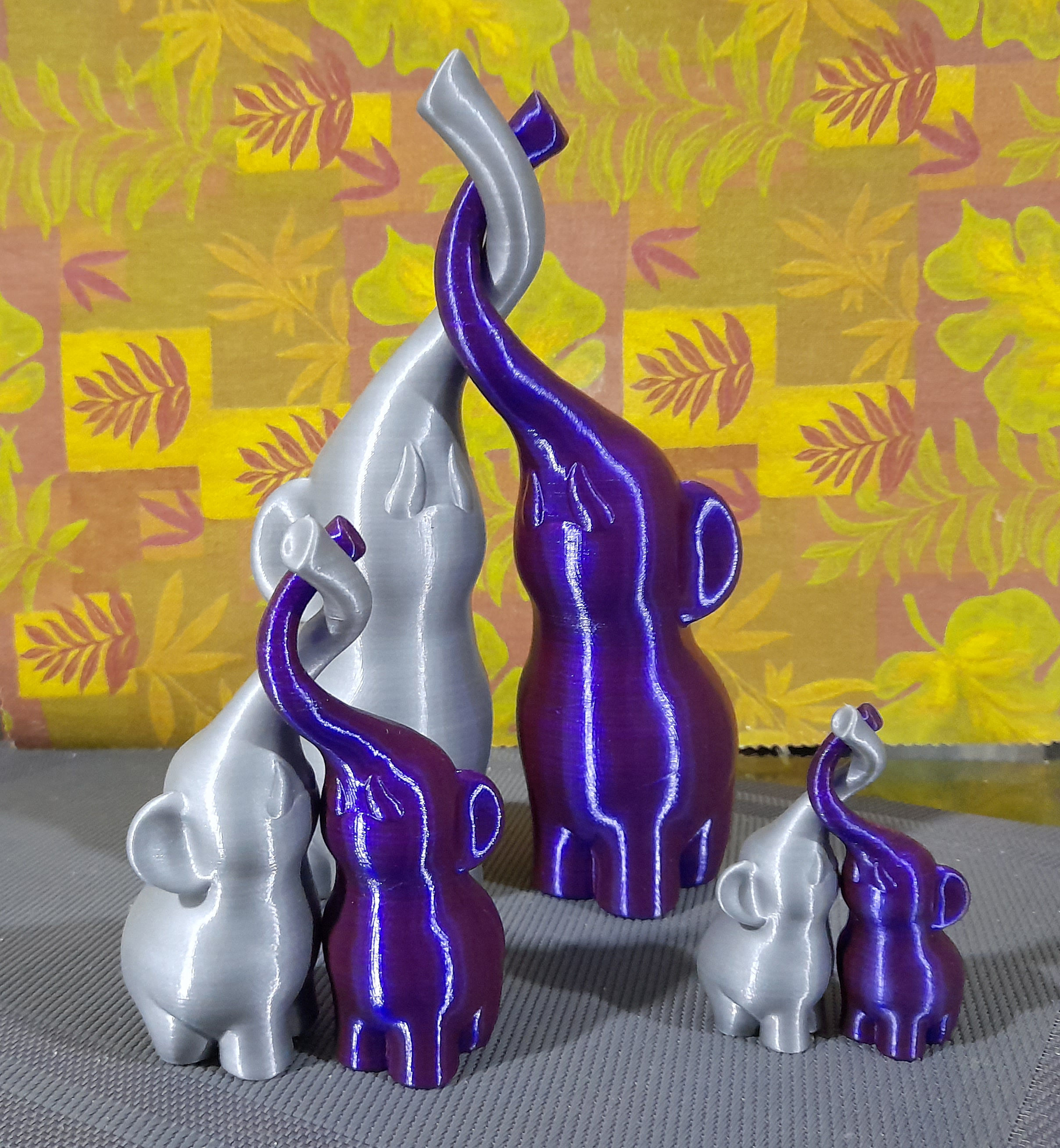 Pareja Elefantes elephants - impresion 3D 3D print model_1