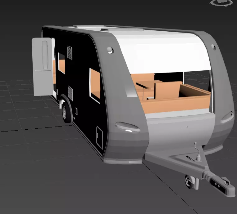 Hobby Caravan camper trailer campervan towhome 3D print model_0