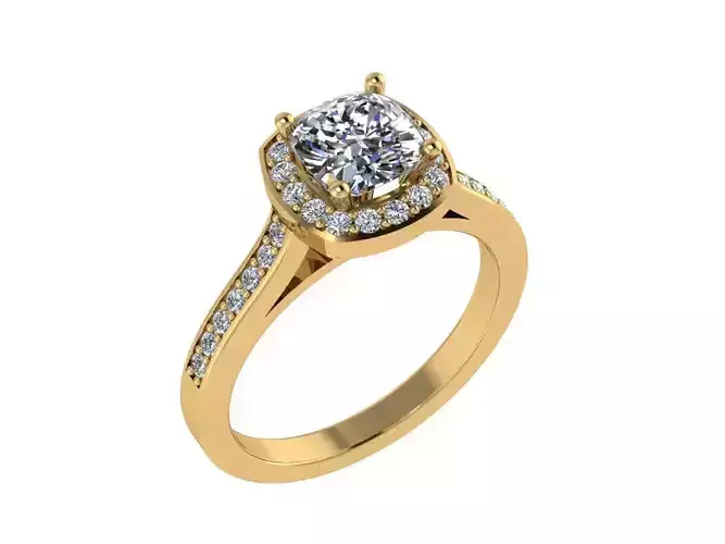Ring016 halo diamond engagement ring gold