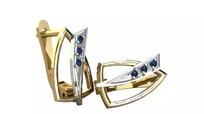 Earrings with diamonds und2134 3D print model