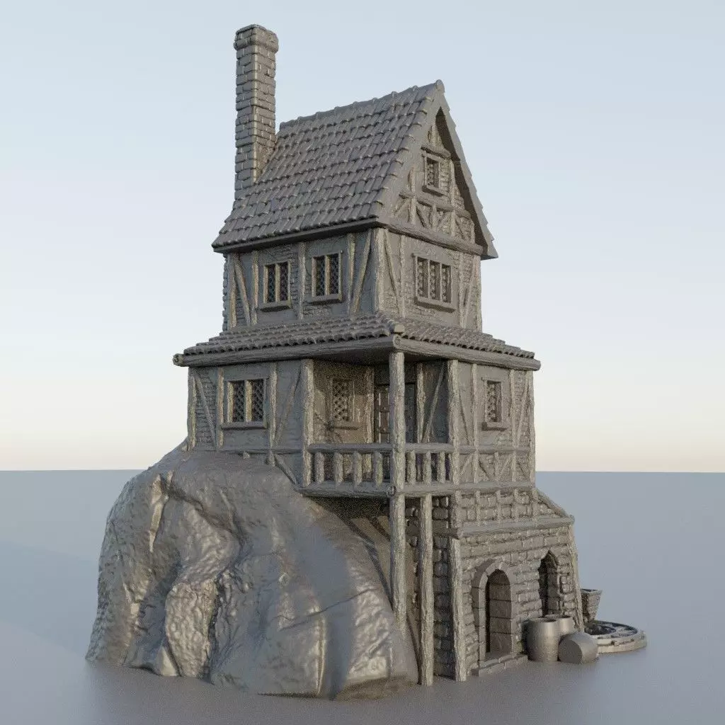 Old Miner House Tabletop Terrain 28 mm 3D print model