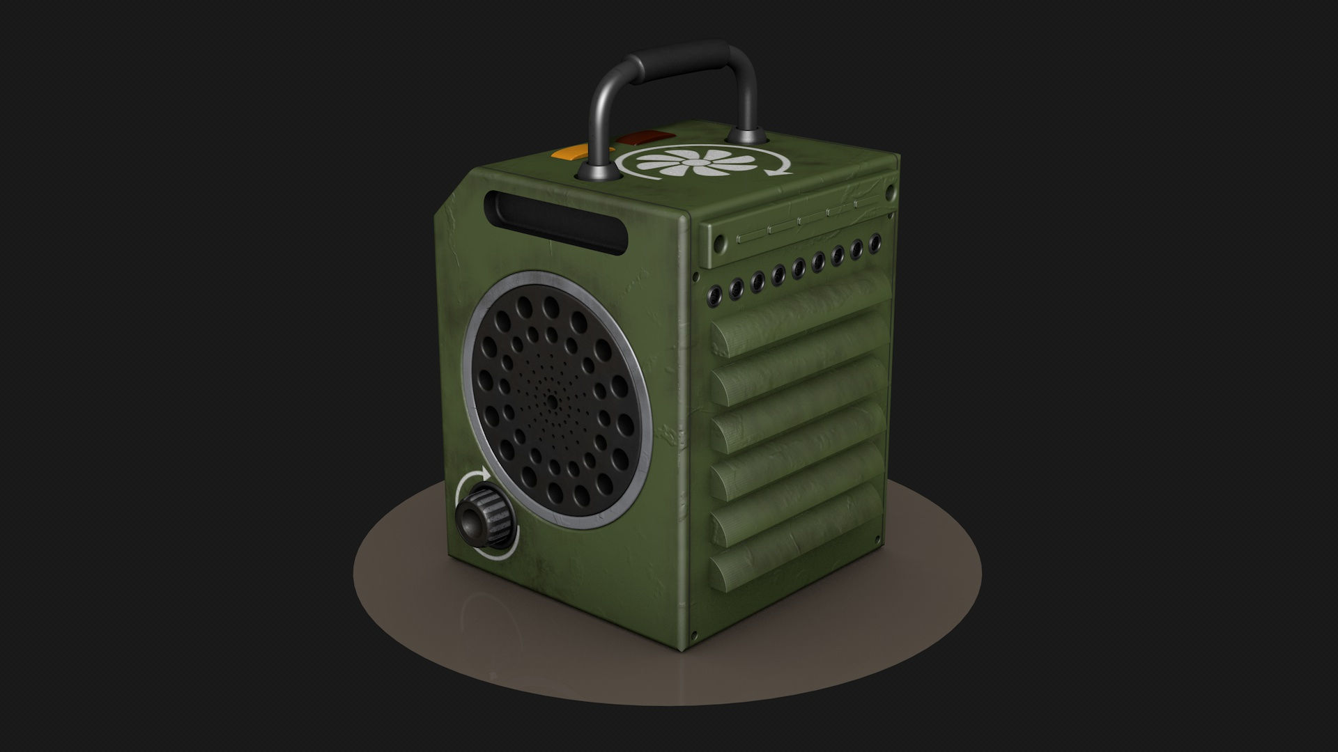 Military radio high poly 3D model_3