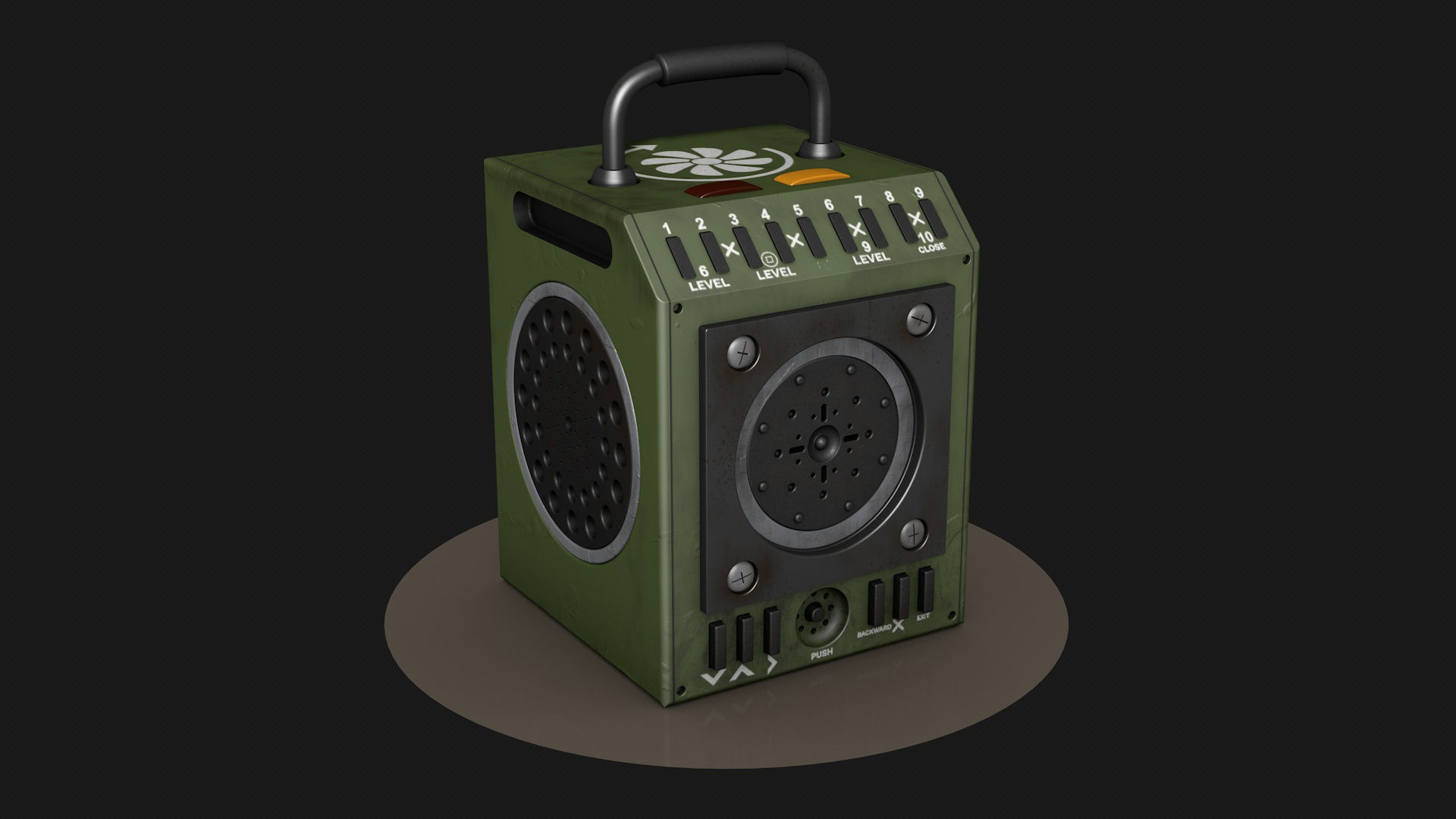 Military radio high poly 3D model_1