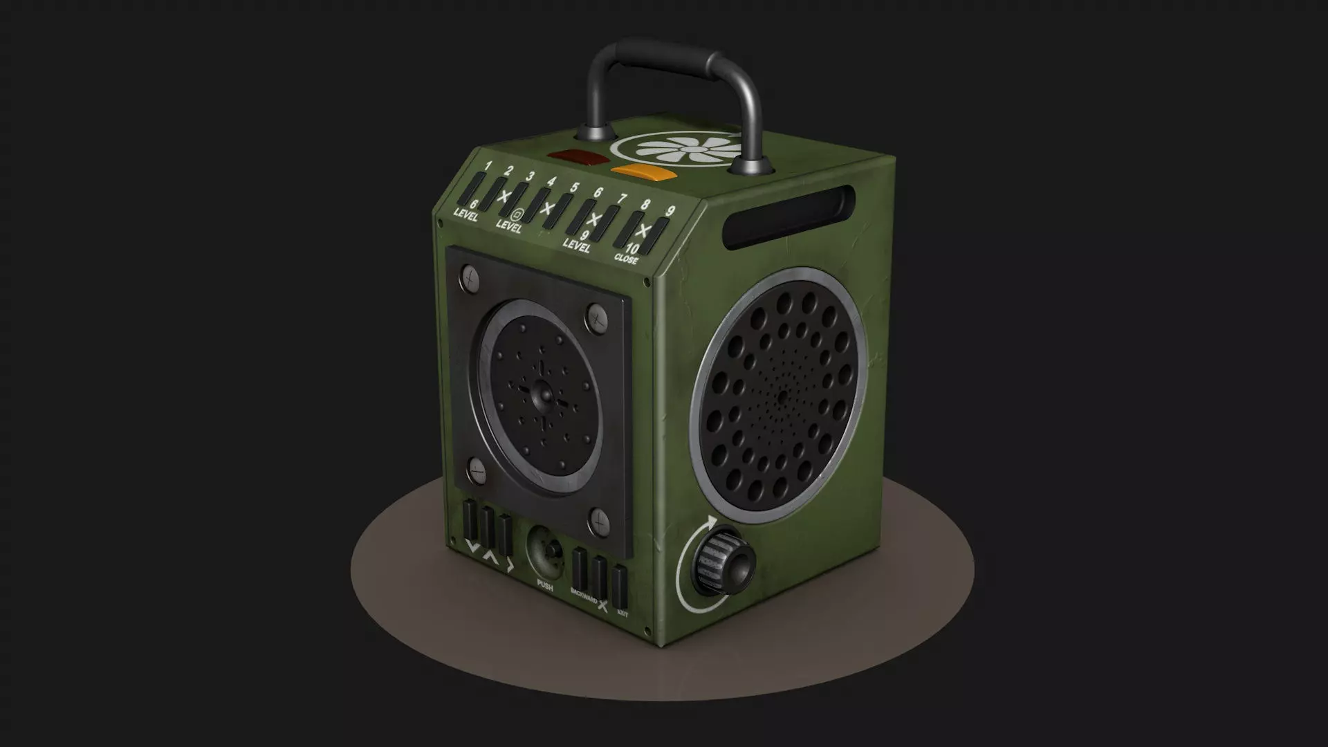 Military radio high poly 3D model_0