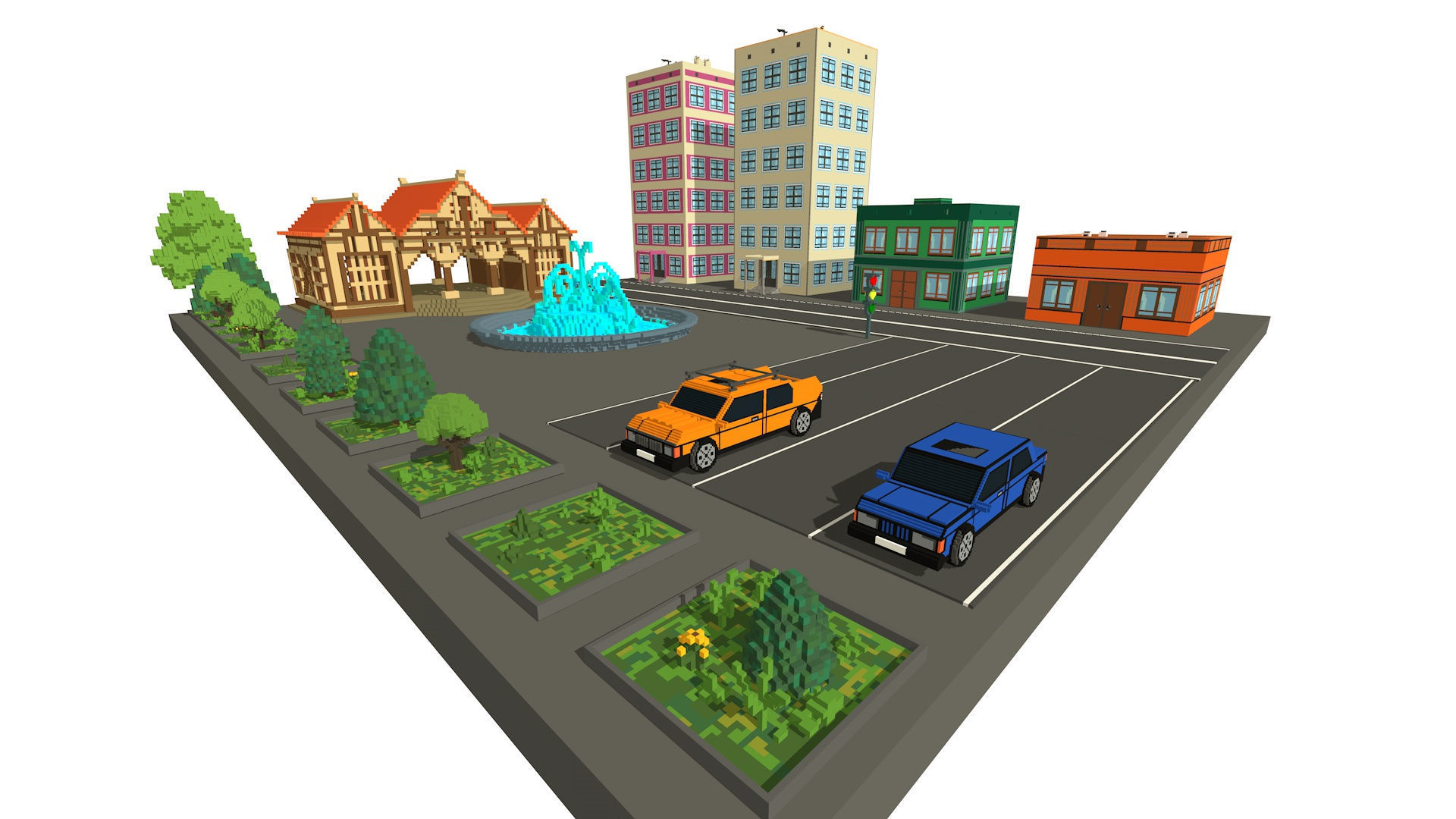 Voxel street Assets Low-poly Low-poly 3D model_4