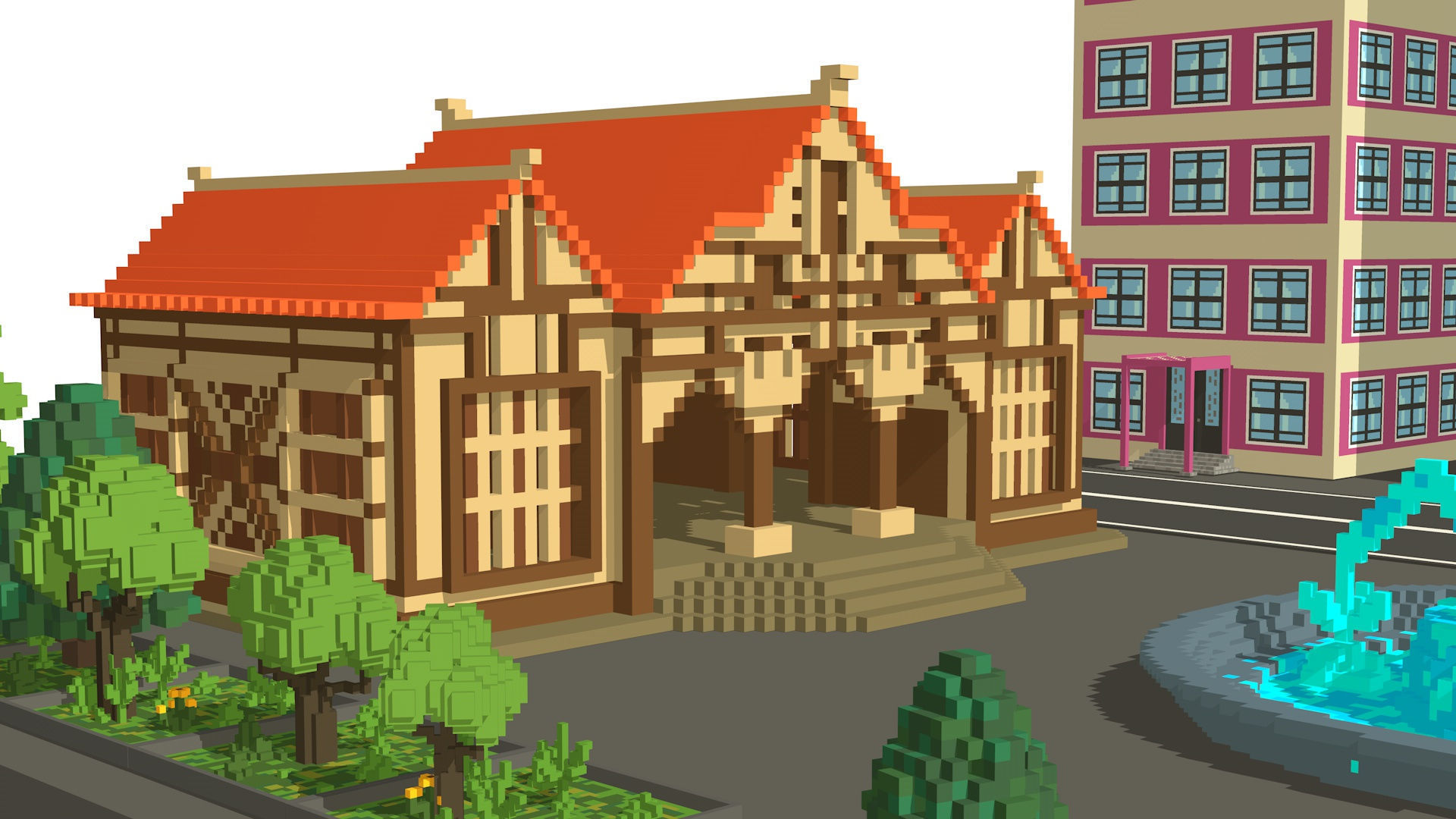 Voxel street Assets Low-poly Low-poly 3D model_6