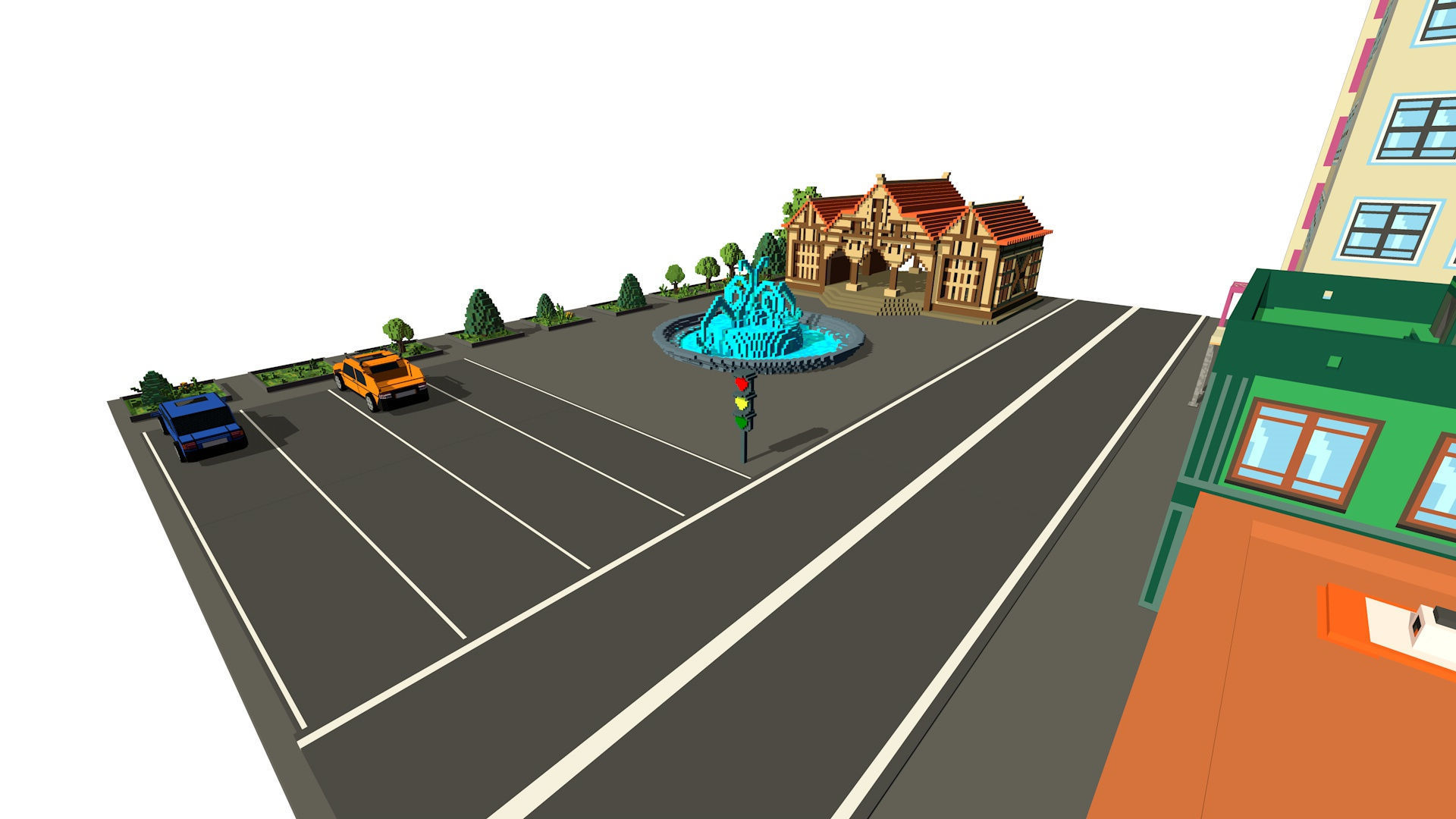 Voxel street Assets Low-poly Low-poly 3D model_5