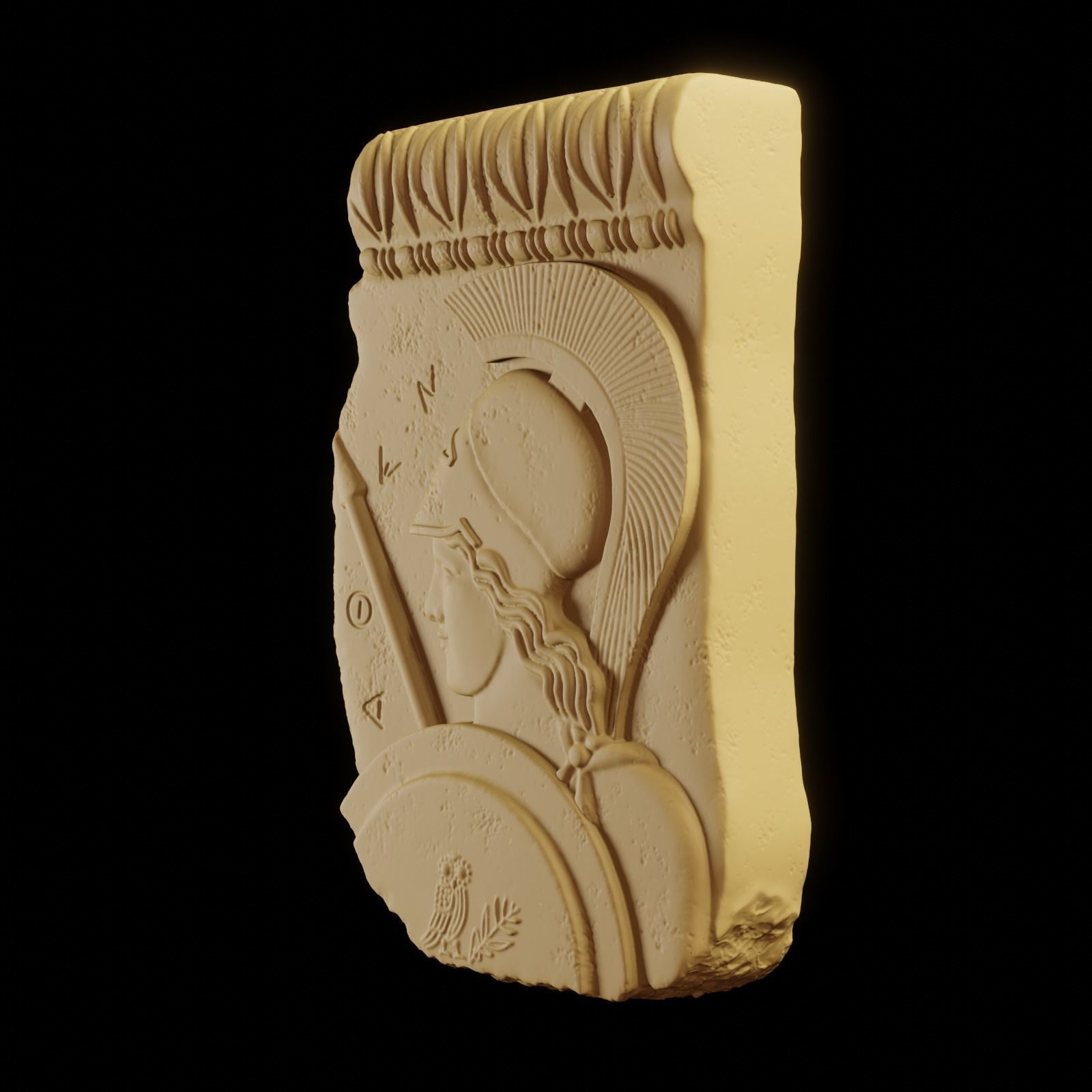 Athena Minerva Bas Relief 3D print model_3